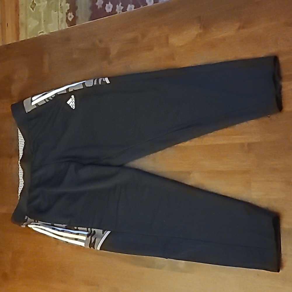 Addidas size large black and camo track pants